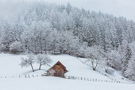 Snowy barn near Bad Kleinkirchheim, Carinthia, Austria, Europe Snowy barn near Bad Kleinkirchheim, Carinthia, Austria, Europe