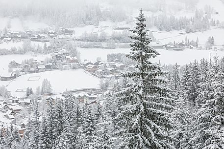 View form above of Bad Kleinkirchheim village in the snow, Carinthia, Austria, Europe View form above of Bad Kleinkirchheim village in the snow, Carinthia, Austria, Europe