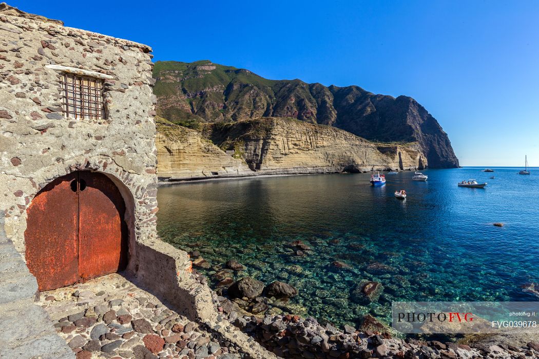 Pollara bay, the location of the movie Il Postino in Salina island, Sicily, Italy