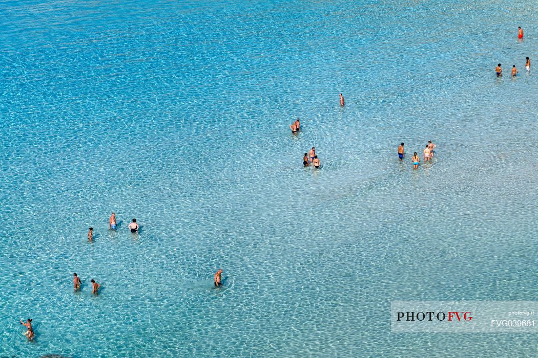The transparencies of the sea of the Isola dei Conigli in Lampedusa island, Sicily, Italy, Europe
