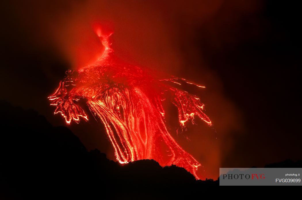 Lava flow of the Etna south east crater, Etna mount, Sicily