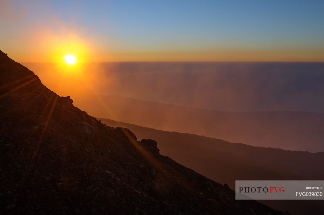 Sunrise from 2900 meters, Etna mount, Sicily