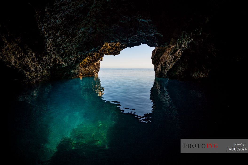 Grotta Azzurra cave in Ustica island, Sicily