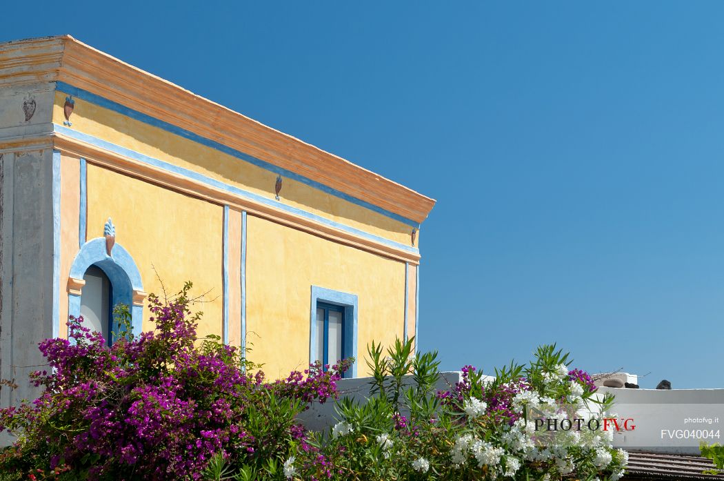 Typical house in Stromboli island, Aeolian islands, Sicily, Italy, Europe