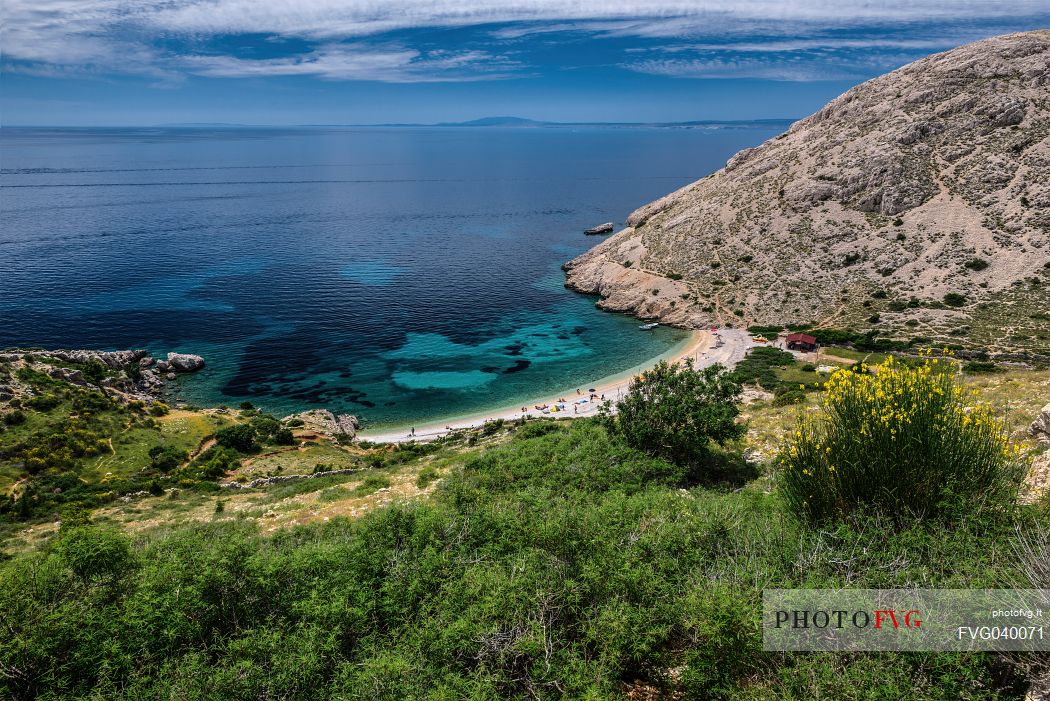 Broome and Oprna beach, Stara Baska, Krk island, Croatia