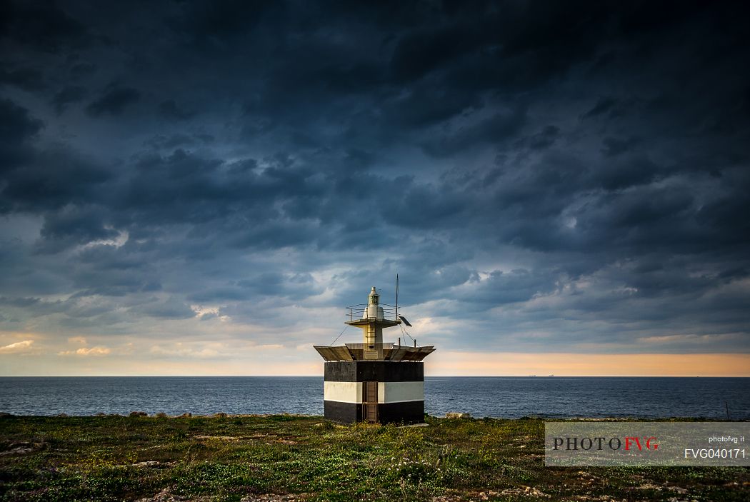 Lighthouse of Magnisi peninsula, Priolo Gargallo, Sicily, Italy, Europe