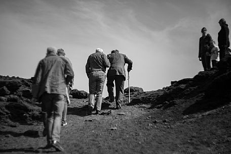 Elders visit Etna volcano, Sicily,Italy