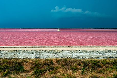 The beautiful and special colors of the saltworks of Giraud, Bouches-du-Rhne, Provence, France