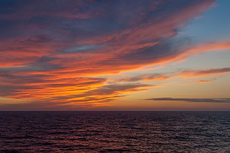 Sunset on sea, Agrigento, Sicily, Italy