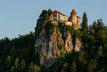 Medieval castle on Bled lake, Bled, Slovenia, Europe