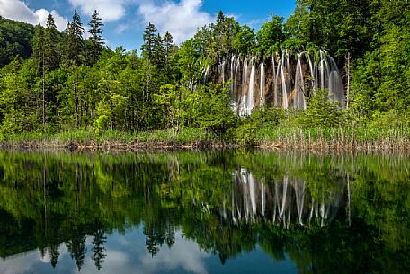 Waterfall in the Plitvice Lakes National Park, Dalmatia, Croatia, Europe