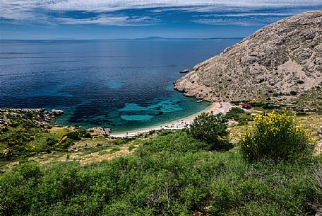 Broome and Oprna beach, Stara Baska, Krk island, Croatia