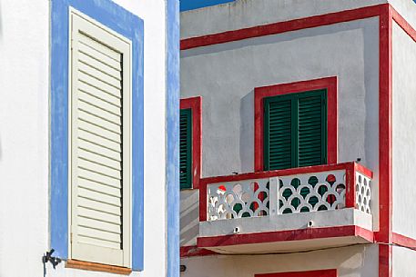 Typical house of Linosa island, Pelagie islands, Sicily, Italy, Europe