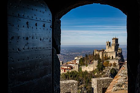 Rocca Guaita or first tower in Borgo Maggiore, Republic of San Marino, italy Rocca Guaita or first tower in Borgo Maggiore, Republic of San Marino, italy