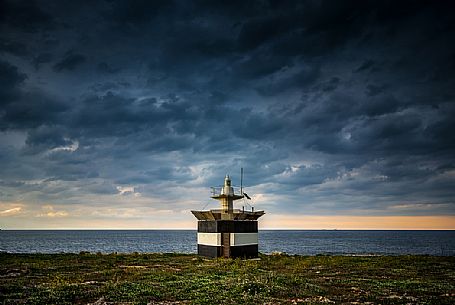 Lighthouse of Magnisi peninsula, Priolo Gargallo, Sicily, Italy, Europe