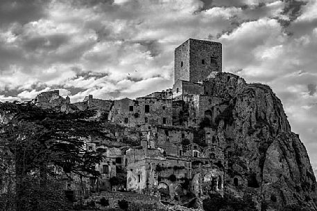 Craco village, abandoned village located in the Calanchi area, Matera, Basilicata, Italy, Europe