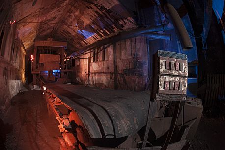 System of manganese enrichment, this is a machine for crushing and transport of extracted ore in containment silos. Graveglia, Liguria, Italy