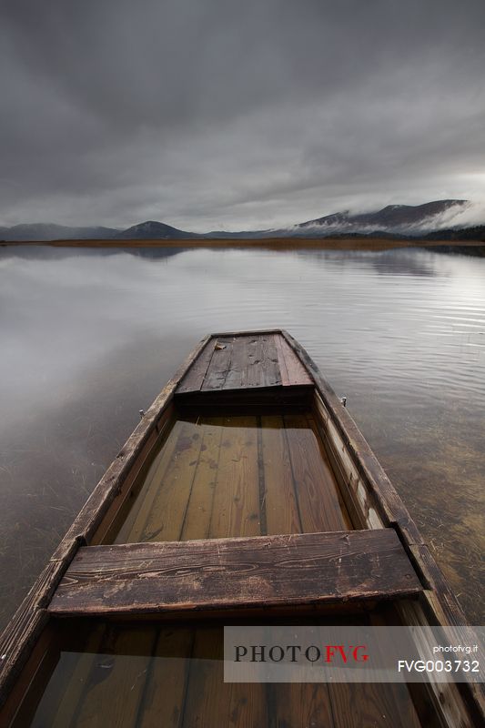 Boat on Lake Cerknica