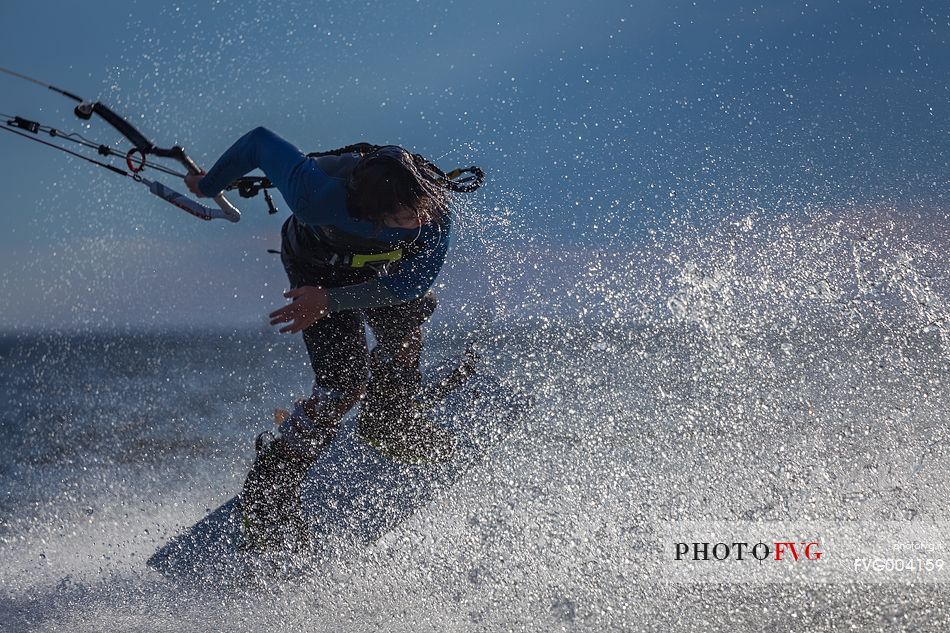 When the Bora blows the beach of Grado comes alive with kitesurfers