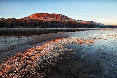 intermittent Lake Cerknica in winter