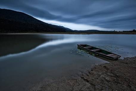 Boat on Lake Cerknica