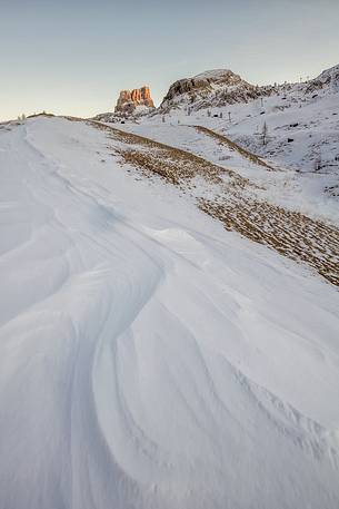 Averau mount in winter