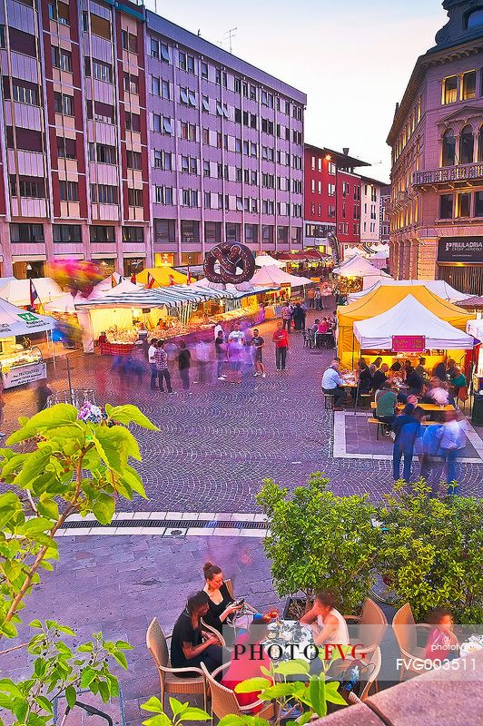 The first edition of European Market festival in XX Settembre square, Pordenone, Friuli Venezia Giulia, Italy, Europe