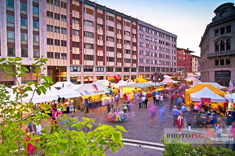 The first edition of European Market festival in XX Settembre square, Pordenone, Friuli Venezia Giulia, Italy, Europe