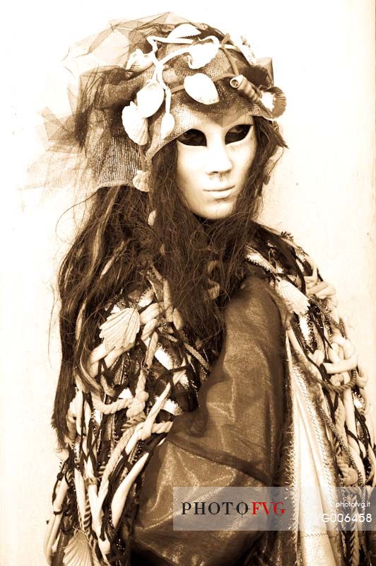 Portrait of carnival mask in Venice, Italy, Europe