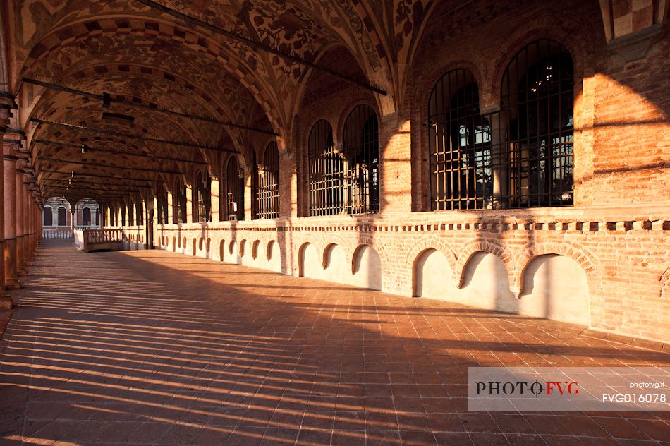 The loggia of the palace della Ragione,  the ancient seat of the courts citizens of Padua, Veneto, Italy, Europe