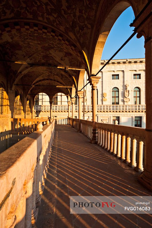 The loggia of the palace della Ragione,  the ancient seat of the courts citizens of Padua, Veneto, Italy, Europe