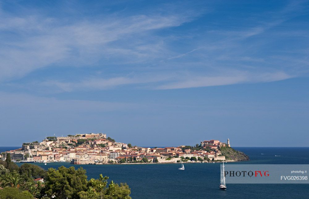 Portoferraio, the biggest town and main port of Elba island, Tuscany, Italy