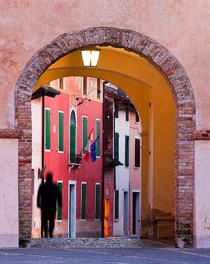 Gate and palace Burovich in Sesto al Reghena, Pordenone district, Friuli Venezia Giulia, Italy, Europe