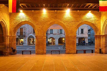 Municipal Loggia in Piazza del Popolo in San Vito al Tagliamento, Pordenone, Friuli Venezia Giulia, Italy, Europe