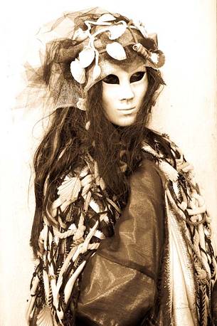 Portrait of carnival mask in Venice, Italy, Europe