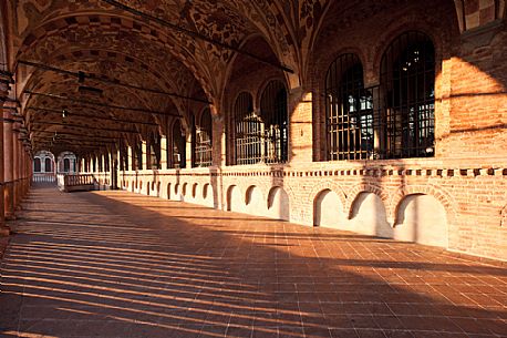 The loggia of the palace della Ragione,  the ancient seat of the courts citizens of Padua, Veneto, Italy, Europe