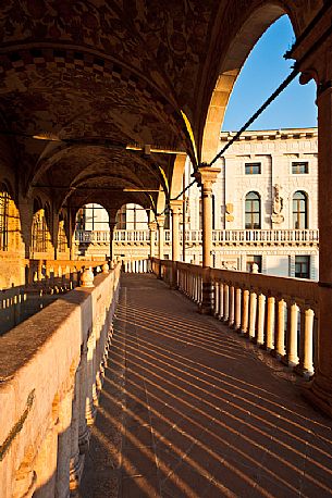 The loggia of the palace della Ragione,  the ancient seat of the courts citizens of Padua, Veneto, Italy, Europe
