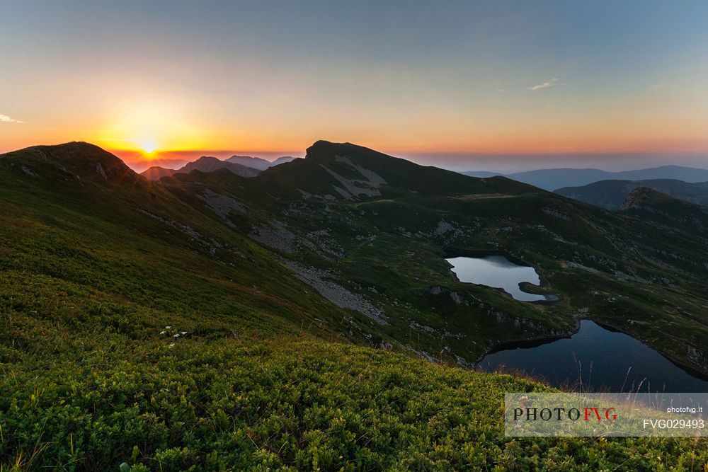 Sunset at the Sillara lake,National Park of Appennino Tosco Emiliano, Italy