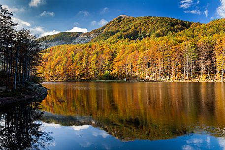 Lagoni or Gemini lake, Appennino Tosco Emiliano national Park, Parma, Italy Lagoni or Gemini lake, Appennino Tosco Emiliano national Park, Parma, Italy