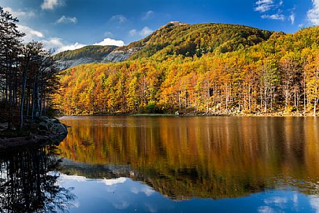 Lagoni or Gemini lake, Appennino Tosco Emiliano national Park, Parma, Italy