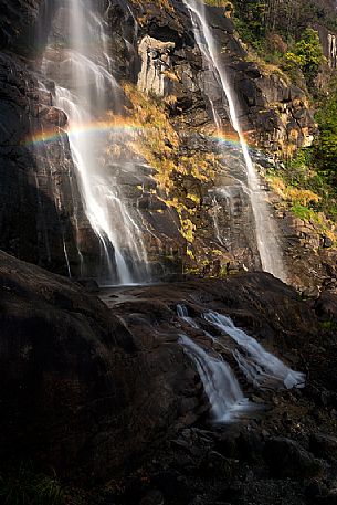 Acquafraggia waterfalls, Bregaglia valley, Lombardy, Italy