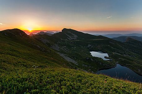 Sunset at the Sillara lake,National Park of Appennino Tosco Emiliano, Italy