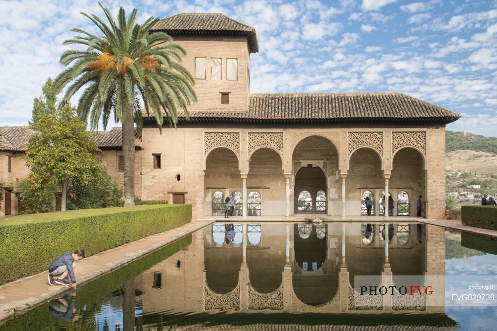 The Partal palace portico, in the complex of the Alhambra, Granada, Spain