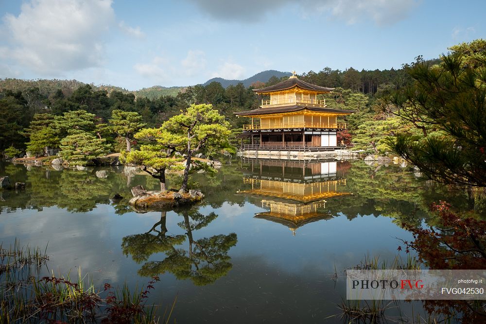 Kinkakuji temple in Kyoto, also known as Golden Pavillion, is one of the most visited temples in Japan and Unesco World Heritage Site, Japan