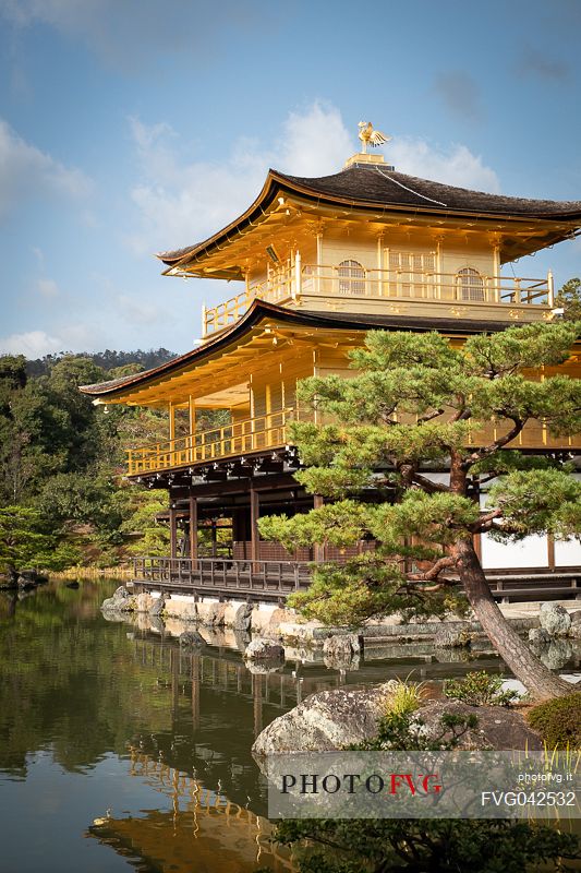 Kinkakuji temple in Kyoto, also known as Golden Pavillion, is one of the most visited temples in Japan and Unesco World Heritage Site, Japan