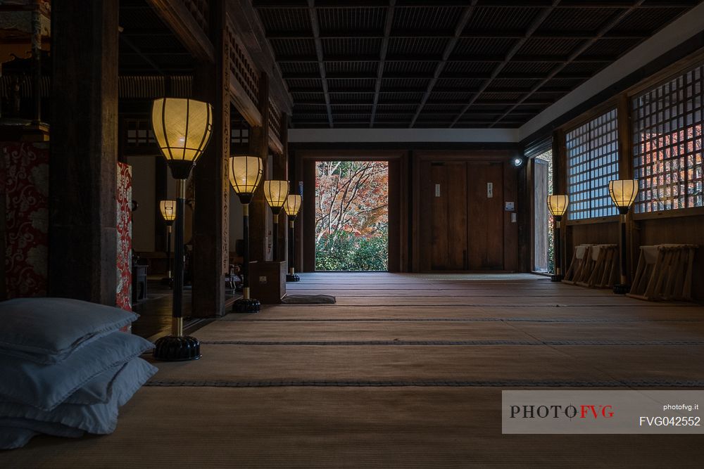 Inner room in Otagi Nenbutsu-ji temple in Arashiyama, Kyoto, Japan