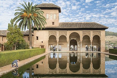 The Partal palace portico, in the complex of the Alhambra, Granada, Spain