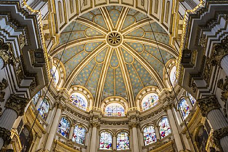 Interior of the dome of Granada cathedral, Spain