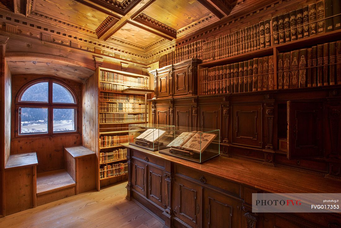 The Castel Taufer library with ancient local chronicles; it's considered one of the finest medieval rooms of the entire region