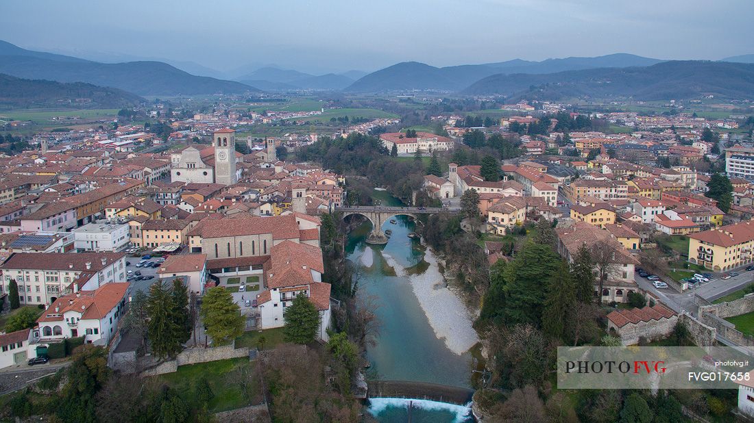 Panorama of Cividale del Friuli ,located at the foot of the Eastern Friuli hills, on the banks of the Natisone river